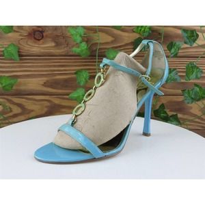 Guess Size 8 M Women‎ Sandal T-Strap Blue Leather Leanna